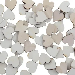 30 Herzen aus Holz | Natürlich | 2cm