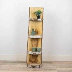 Baumstamm Standregal Dudley | Eichenholz mit Rinde | 100cm