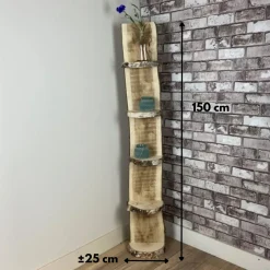 Baumstamm Standregal Dudley | Eichenholz mit Rinde | 150cm