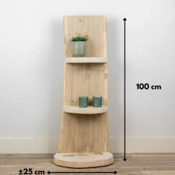 Baumstamm Standregal York | Eichenholz geschliffen | 100cm