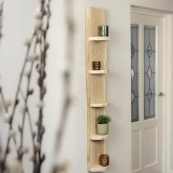 Baumstamm Wandregal Eton | Eichenholz geschliffen | 150cm