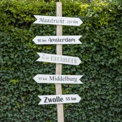 Baumstamm Wegweiser mit 2 Trespa Pfeile – Personalisiertes Symbol/Tekst – 165cm