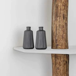 Baumstamm-Eckregal Tarik | Oak | Weiße Böden | 250 cm