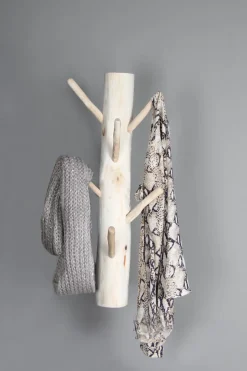 Baumstamm-Garderobenleiste Loreno | Vertikal | Holzhaken | 70 cm