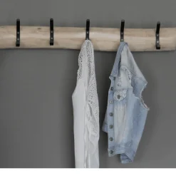 Baumstamm-Garderobenleiste Eloy | Metallhaken | 100 cm