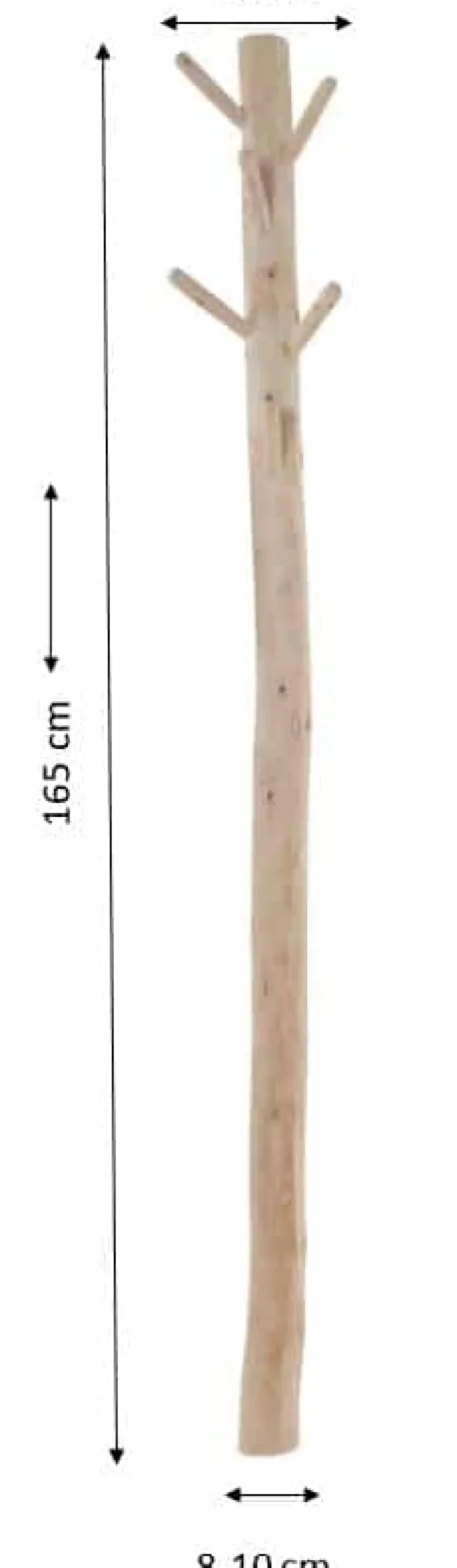 Baumstamm-Garderobenständer Pilar | Holzhaken | Wandmontage | 165 cm