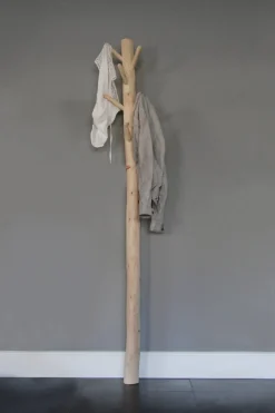 Baumstamm-Garderobenständer Pilar | Holzhaken | Wandmontage | 165 cm