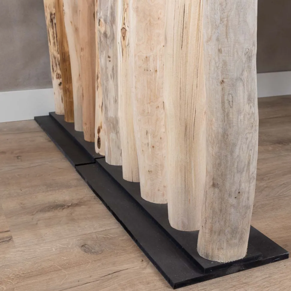 Baumstamm-Raumteiler Esper | Mit schwarzem Fuß | H200cm