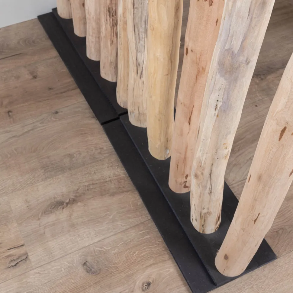 Baumstamm-Raumteiler Esper | Mit schwarzem Fuß | H140cm