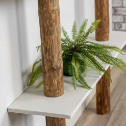 Baumstamm-Wandregal Cedric | Oak | Weiße Böden | 250 cm