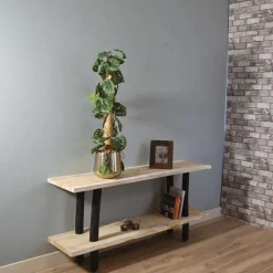 Baumstamm-Wandregal Kiran | Natural/Schwarz | 75 cm