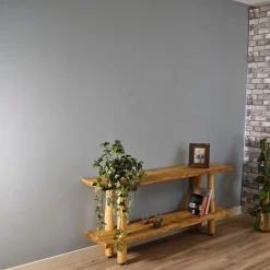 Baumstamm-Wandregal Kiran | Natural/Schwarz | 75 cm