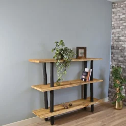 Baumstamm-Wandregal Kiran | Natural/Schwarz | 125 cm