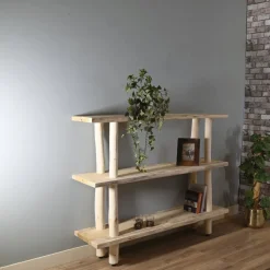 Baumstamm-Wandregal Kiran | Natural/Schwarz | 125 cm