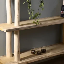 Baumstamm-Wandregal Kiran | Natural/Schwarz | 125 cm