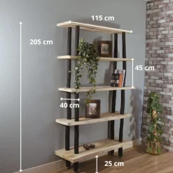 Baumstamm-Wandregal Magnus | Natural | 205 cm