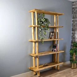 Baumstamm-Wandregal Magnus | Natural | 205 cm