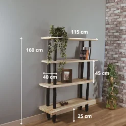 Baumstamm-Wandregal Magnus | Natural | 160 cm