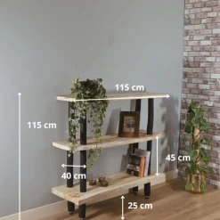 Baumstamm-Wandregal Magnus | Natural | 115 cm