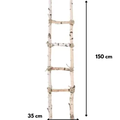 Birken-Dekoleiter mit Seil | 150cm