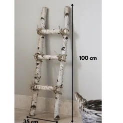 Birken-Dekoleiter mit Seil | 100cm