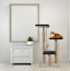 Birken-Kratzbaum mit Spielseil | Ziggy | 110x65cm