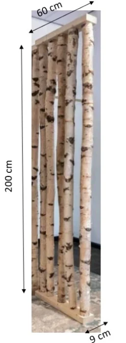 Birken-Raumteiler Alvar | Mit naturbelassenem Fuß | H200cm