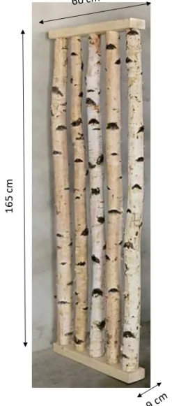 Birken-Raumteiler Alvar | Mit naturbelassenem Fuß | H165cm