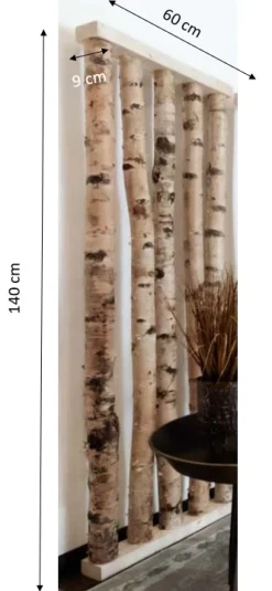Birken-Raumteiler Alvar | Mit naturbelassenem Fuß | H140cm