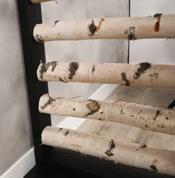 Birken-Raumteiler Rune | Mit schwarzem Rahmen | H165cm