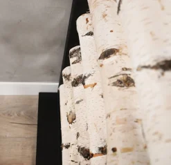 Birken-Raumteiler Rune | Mit schwarzem Rahmen | H165cm