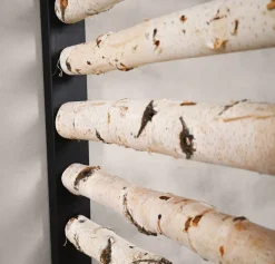 Birken-Raumteiler Rune | Mit schwarzem Rahmen | H200cm