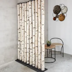 Birken-Raumteiler Thor | Mit schwarzem Fuß | H200 cm