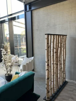 Birken-Raumteiler Thor | Mit schwarzem Fuß | H200 cm