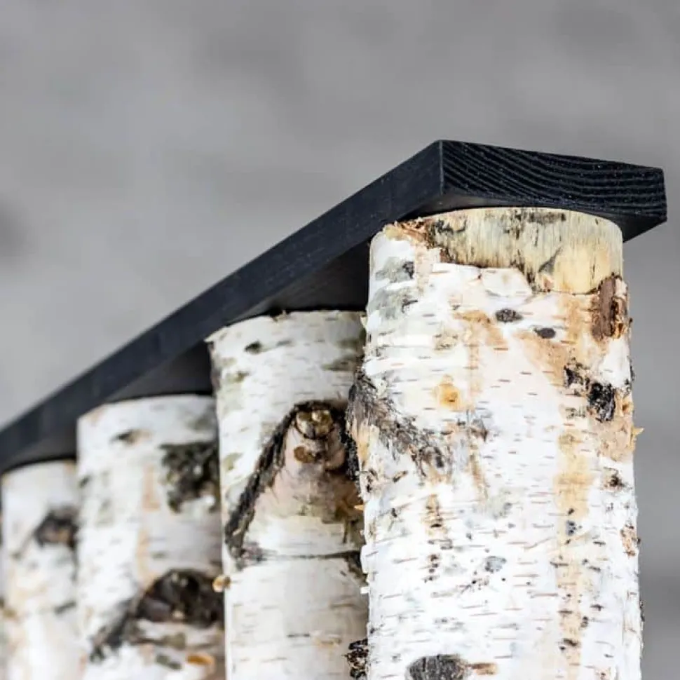 Birken-Raumteiler Thor | Mit schwarzem Fuß | H200 cm