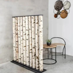 Birken-Raumteiler Thor | Mit schwarzem Fuß | H140cm