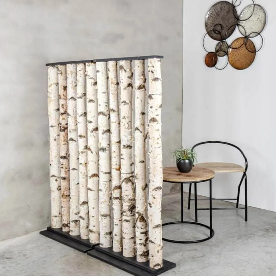 Birken-Raumteiler Thor | Mit schwarzem Fuß | H140cm