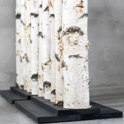 Birken-Raumteiler Thor | Mit schwarzem Fuß | H140cm