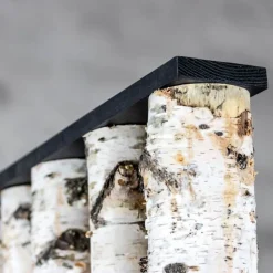 Birken-Raumteiler Thor | Mit schwarzem Fuß | H140cm