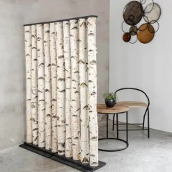 Birken-Raumteiler Thor | Mit schwarzem Fuß | H165cm