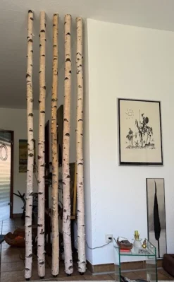 Birkenstamm mit Stellfuß | Länge ab 200 cm