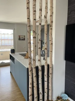 Birkenstamm mit Stellfuß | Länge ab 200 cm