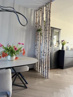 Birkenstamm mit Stellfuß | Länge ab 200 cm