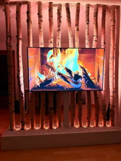 Birkenstamm mit Stellfuß | Länge ab 200 cm