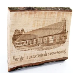 Eichenbohle – Personalisiertes Foto/Text – 40cm