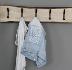 Eichenholz-Garderobenleiste Zeno | Metallhaken | 100 cm