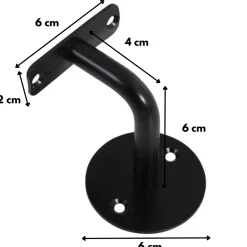 Handlaufhalter | Schwarz | mit Schraublöchern