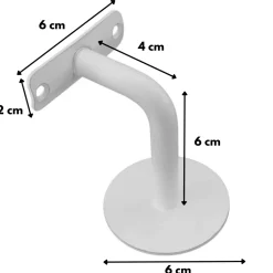 Handlaufhalter | Weiß | mit Stockschraube