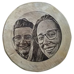 Hartholzscheibe – Personalisiertes Foto/Text – 20/25cm