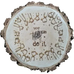 Holzscheibe – Personalisiertes Symbol/Text – 20/25cm